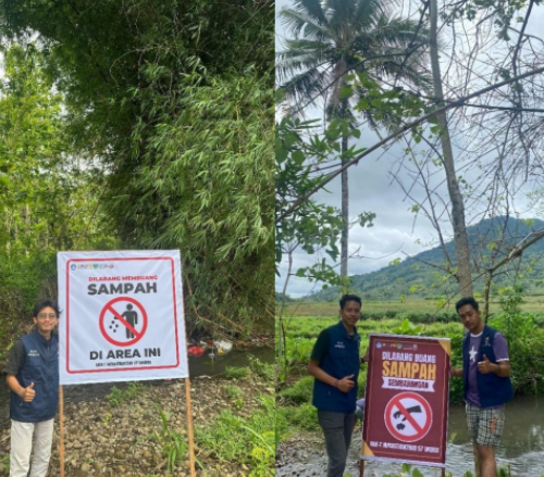Pemasangan Rambu Larangan Membuang Sampah Sembarangan