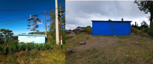 Foto sebelum dan sesudah pembersihan SPAMDES di dusun Bantang