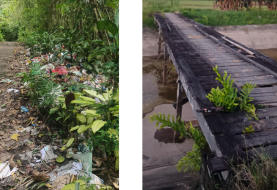 Tumpukan Sampah dan Survei Jembatan yang Mengalami Pelapukan