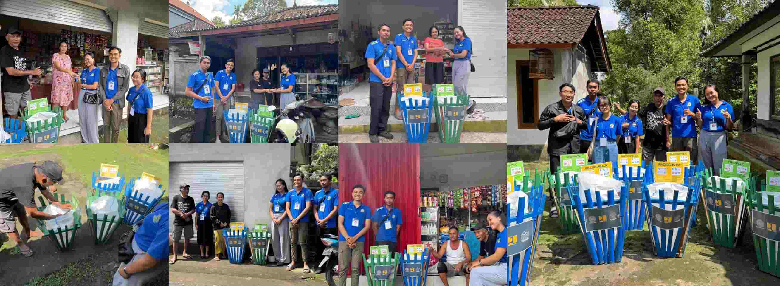 Pendistribusian Tempat Sampah Organik dan Anorganik ke Lima Warung di Desa Adat Takedan sebagai salah satu program PADAS
